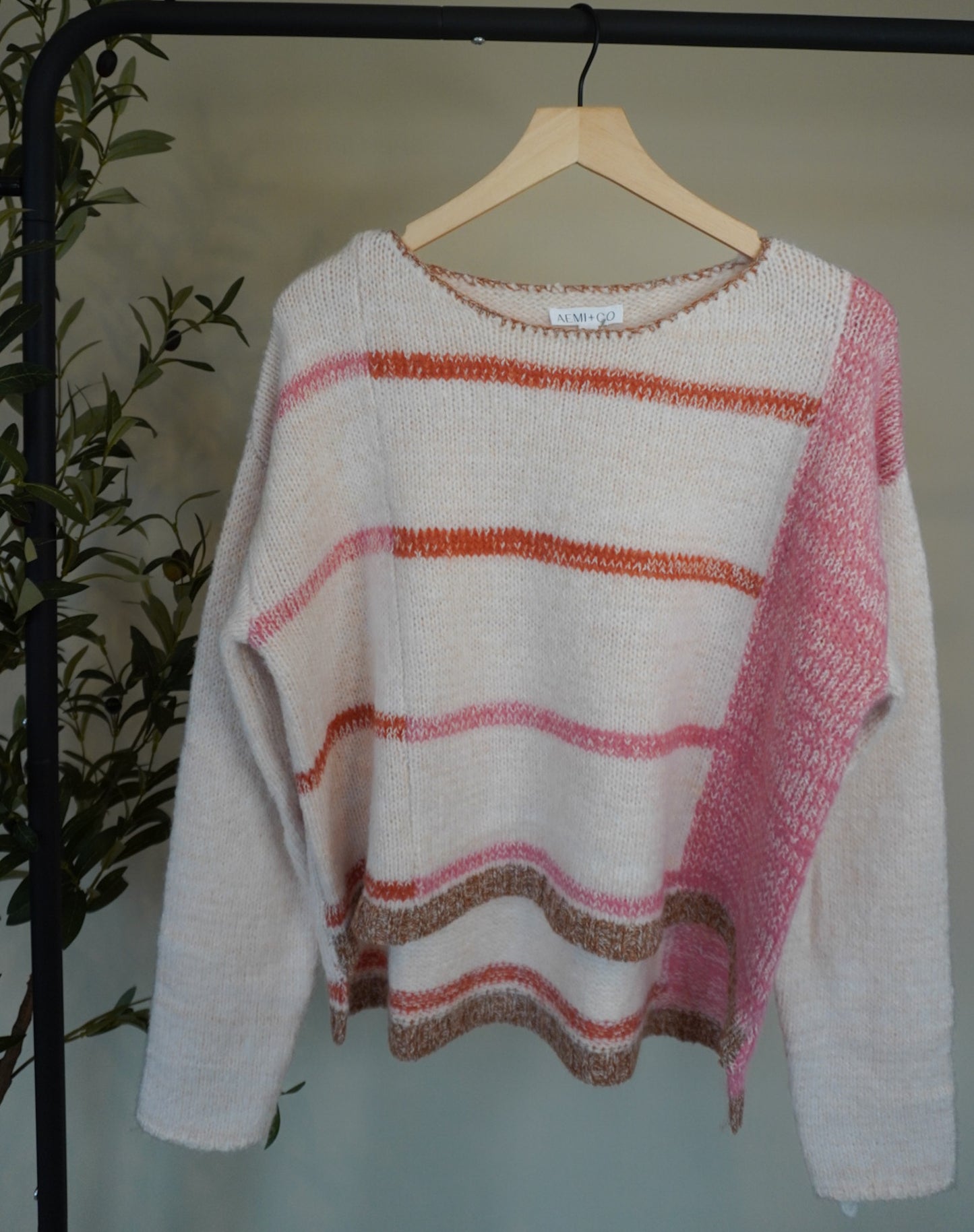 Junebug Pink Stripe Knit Sweater