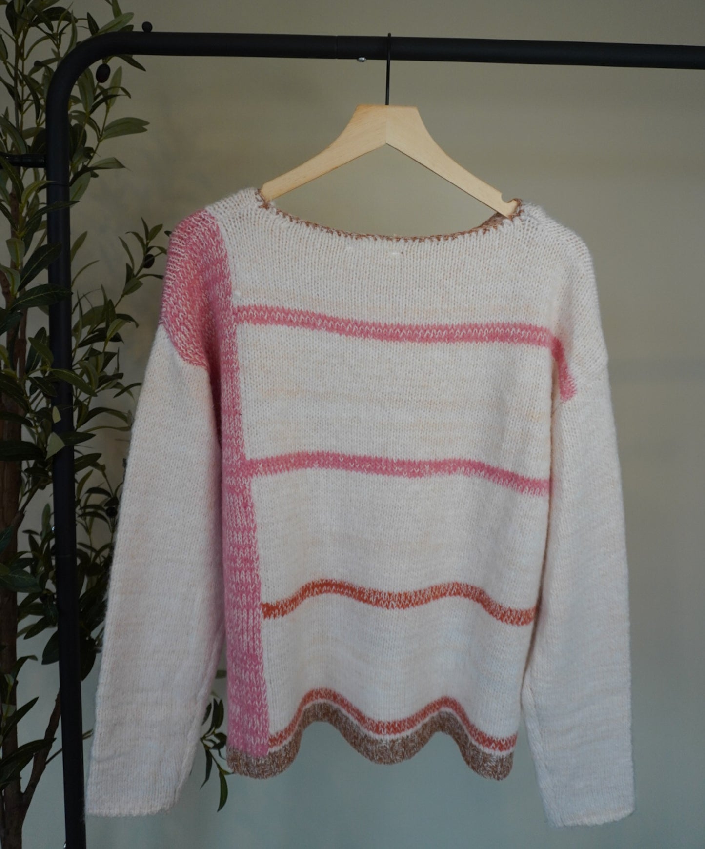 Junebug Pink Stripe Knit Sweater